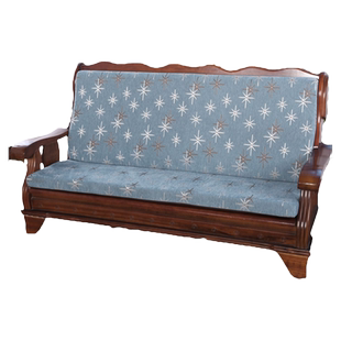 老式三人座实木沙发坐垫带靠背加厚可拆连体红木凉椅防滑海绵座垫