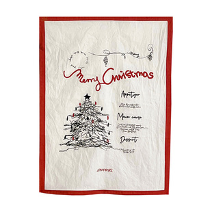 枝悟 复古圣诞树挂布 文艺家居装饰背景布 DIY拍照道具 餐垫