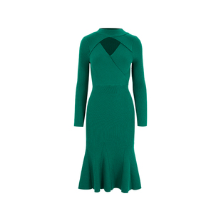 MARYLING玛俪琳初秋新品香草绿鱼尾羊毛针织连衣裙A1DGW04260