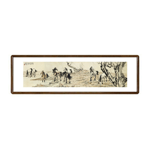 马图挂画徐悲鸿八骏图名人字画带框客厅沙发背景墙装饰画书房壁画