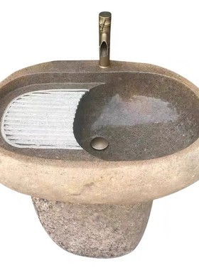 鹅卵石头洗衣池家用室外天然原石