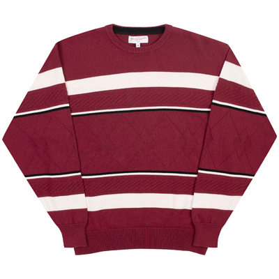 现货 YARDSALE Lounge Knit 刺绣LOGO纯棉针织衫休闲毛衣扭花拼色