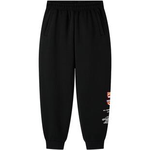 361°童装男童针织长裤2026新款拜年中大童红色运动裤