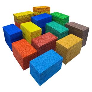 室外地胶橡胶跑道胶水幼儿园篮球场地坪地面材料EPDM塑胶彩色颗粒