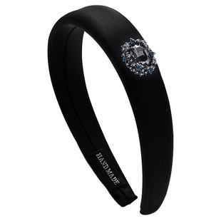 优娜柏丽复古黑色法式发箍仿水晶简约百搭高颅顶气质宽边头箍发卡