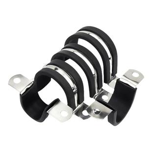 304不锈钢管卡电工U型带胶条骑马卡箍电缆固定夹马鞍卡子抱箍