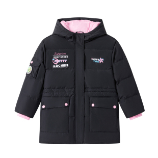 Abckids2025新款冬装女童中长款加厚保暖儿童羽绒服潮F351309264
