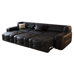 DDC意式可躺可睡电动多功能观影沙发零靠墙平推伸缩真皮沙发床