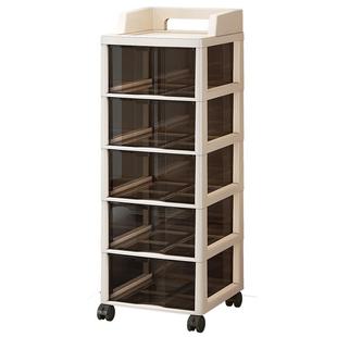 小推车置物架家用落地化妆品零食收纳架抽屉式分层客厅杂物储物柜