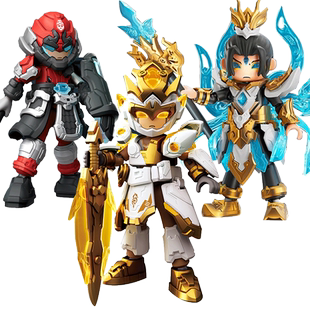 布鲁可积木人英雄无限经典版孙悟空2.0法相金身星光版哪咤9弹克