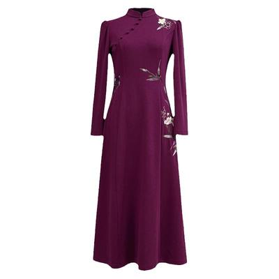 中国风棉质通勤舒适保暖连衣裙