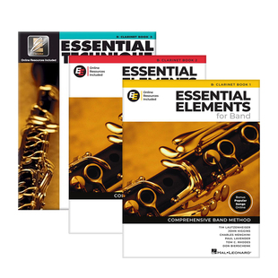 管乐的基本要素 降B调单簧管教材 全套共一至三卷 附在线下载 海伦德乐谱书 Essential Elements for Bb Clarinet Band Vol1-3