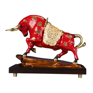 彩铜旺市牛《百福牛》牛运亨通家居客厅办公室桌面开业乔迁礼品