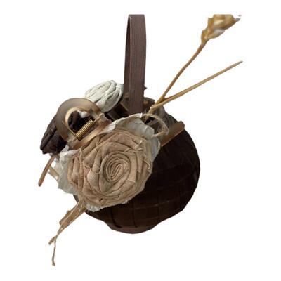 小众亚麻温柔抓夹DIY布艺花朵复古森系发饰鲨鱼夹发卡发夹头饰