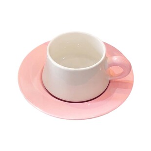 SHˇ马克龙色女式2026新款高颜值咖啡杯碟套装陶瓷宿舍家用水杯子