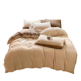 A类冬季加厚牛奶绒四件套双面加厚珊瑚绒被套罩法兰绒床单三件套