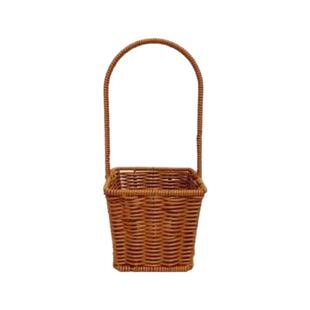 仿藤编柳编手提篮鲜花多肉绿植手工花篮铁艺造型田园客厅装饰摆件