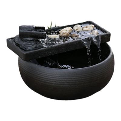 新中式招财陶瓷循环流水摆件