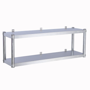 304厨房不锈钢二层壁挂置物架碗架调料架锅吊架饭店墙上架收纳架2