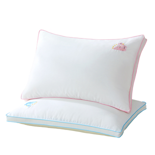 富安娜家纺儿童丝绵枕柞蚕丝枕头枕芯儿童绣花丝绵枕儿童A类面料