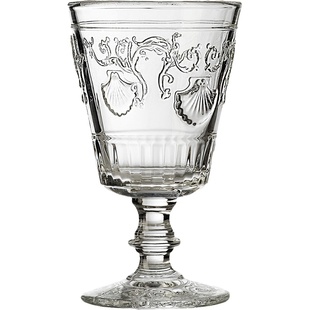 法国La Rochere玻璃水杯高脚酒杯法式宫廷凡尔赛浮雕果汁杯子