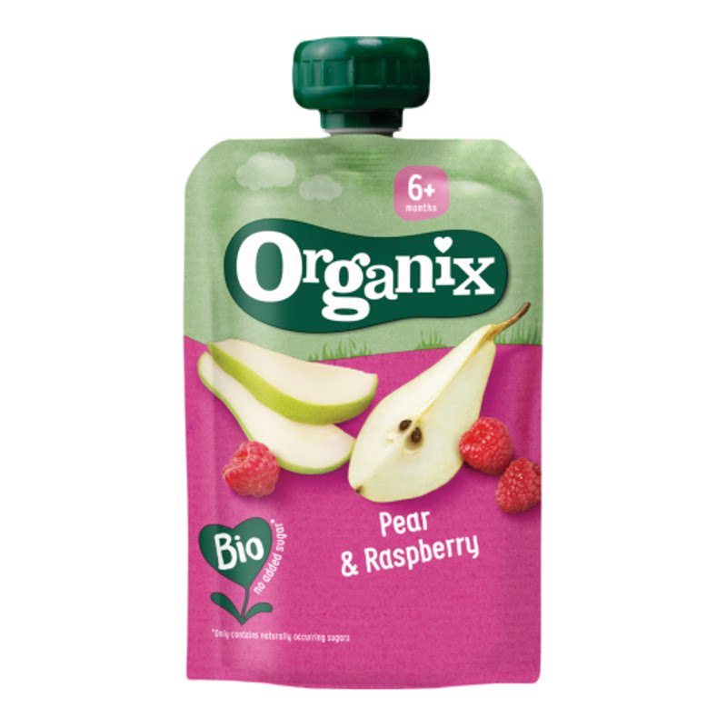 Organix 进口西班牙梨覆盆子果蓉100g婴幼儿天然有机营养健康辅食