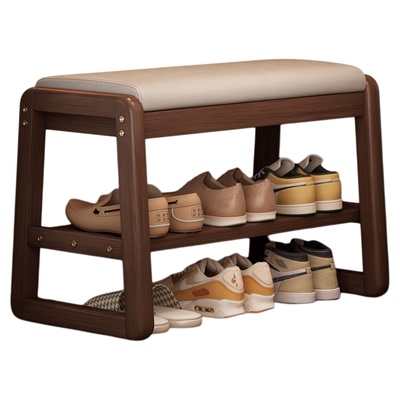 实木储物换鞋凳鞋架，一凳多用