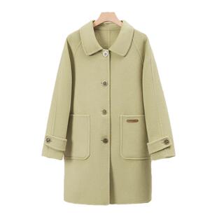 年轻中年大码妈妈装秋冬双面大码大衣女2023年新款中长款毛呢外套