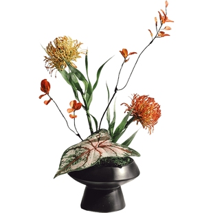 南十字星 新中式仿真绿植盆栽花艺盆景天堂鸟仿真花酒店假花摆件