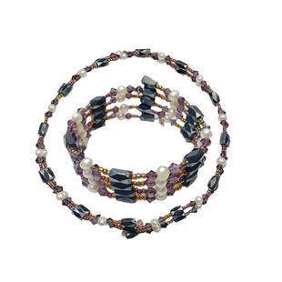 展销会外销精*品强磁糖果色一款多戴淡水珍珠长项链手链毛衣链