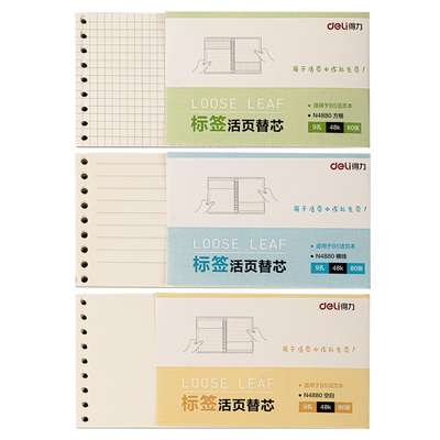 得力特殊规格活页替芯通用