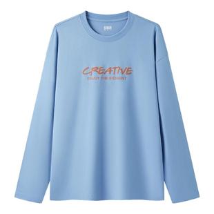 森马纯棉长袖T恤2026春新款字母印花打底衫内搭圆领上衣男女同款