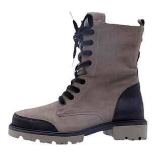 德国CAPRICE凯蝴蝶女鞋秋冬新品时尚拼色系带加绒厚底马丁靴25253