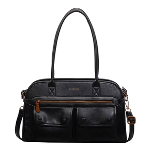 美式复古机车风波士顿包女2026新款大容量多口袋手提包休闲通勤包