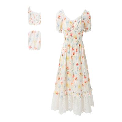 安乃安法式甜美风减龄碎花连衣裙