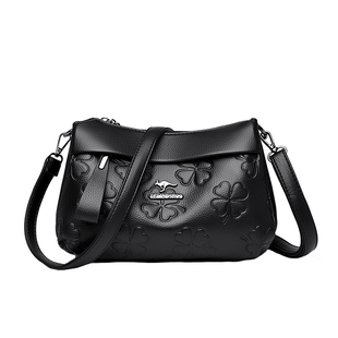 真皮斜挎包包女2026新款时尚百搭压花大容量单肩包软皮中年妈妈包