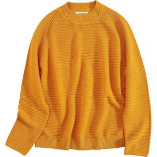 LS真维斯女装宽松半高领针织衫春秋季女士甜美保暖女装外搭毛衣女