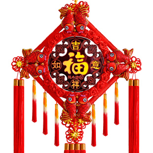 桃木中国结挂件新家居电视墙福字挂饰客厅大号高档镇宅乔迁小号