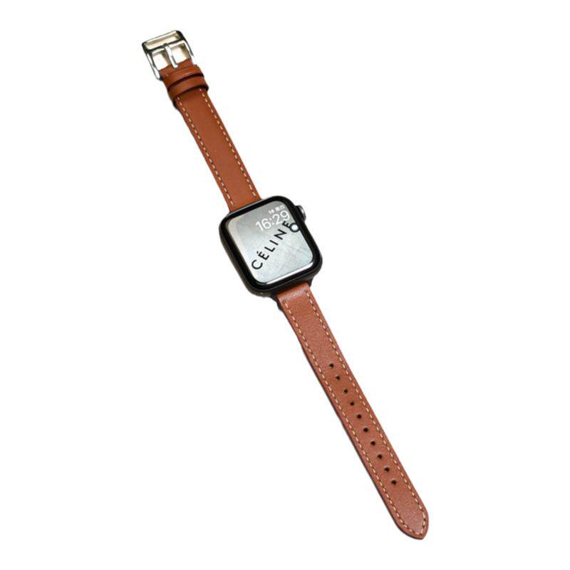 适用于applewatch S9/S8表带女苹果手表表带纤细真皮iwatch7/6/5/4/3/SE代软牛皮简约个性潮小蛮腰40/41/45mm