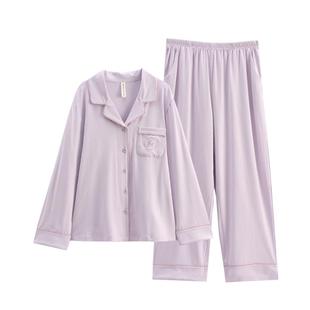 芬腾睡衣女士春秋季纯棉长袖开衫女生可爱家居服秋款秋天大码套装