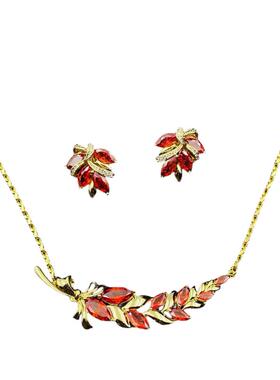 贺穗耳饰项链红金小众首饰时尚