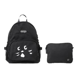日系卡通可爱惊讶猫双肩包NYA刺绣背包学院书包旅行大容量收纳袋