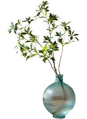 仿真马醉木树枝绿叶插花造景摆件