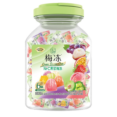 【所有女生直播间】溜溜梅天然梅冻1080g6味冻冻桶天然果冻零食