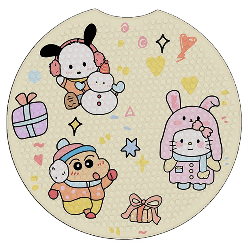 HelloKitty圆形儿童浴室防滑垫