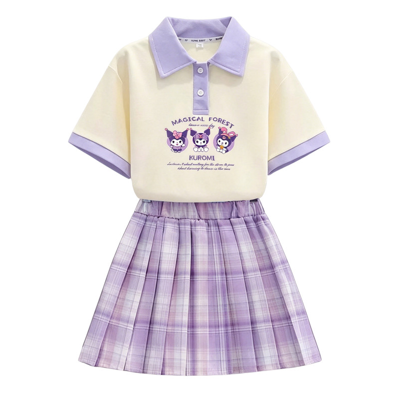 女童夏季库洛米裙子两件套jk套装