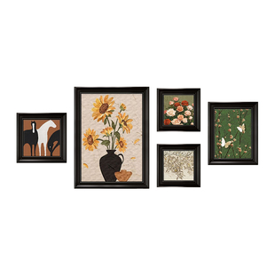 中古风客厅装饰画沙发背景墙挂画餐厅画法式复古油画宋氏美学壁画