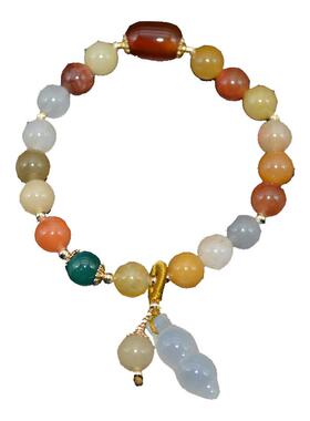 金丝玉葫芦花生朱砂手链手串