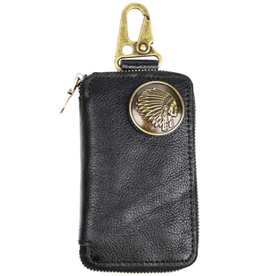 手工植鞣牛皮钥匙包男真皮复古多功能零钱包一体腰挂汽车锁匙卡包