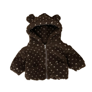 女童冬款复古加绒加厚连帽外套宝宝洋气时尚保暖上衣婴儿超萌棉服